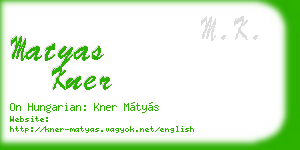 matyas kner business card